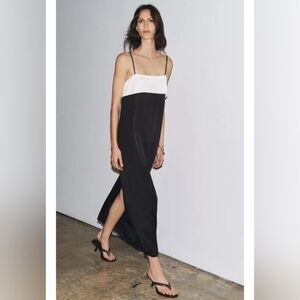 Zara ZW Collection Minimal Satin Dress